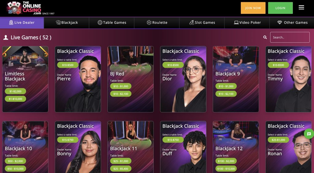 TheOnlineCasino Live Dealer Games